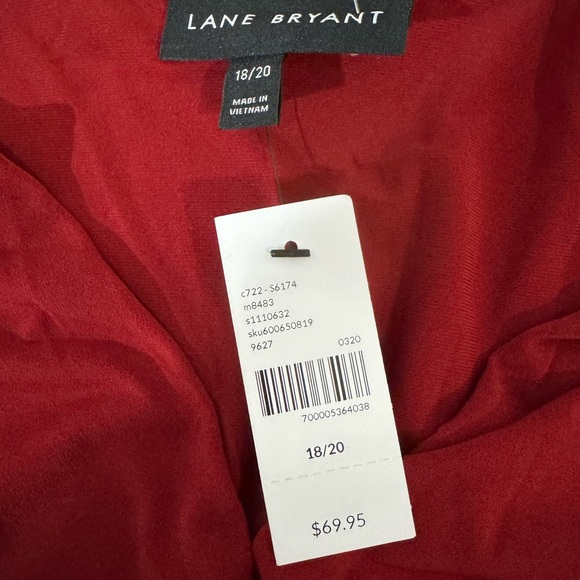 Lane Bryant Red Short Sleeve Wrap Front Midi Dress Size 2X 18/20 New With Tags - Picture 4 of 8